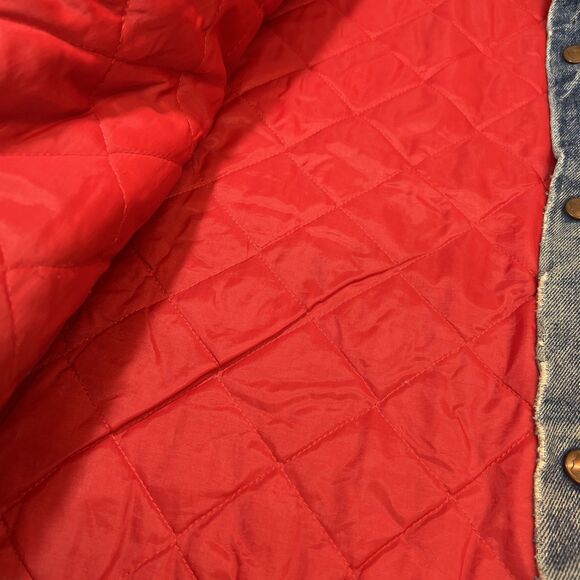 Vintage Big Smith Mens Quilt Lined Denim Distress Jacket Corduroy Collar L? - Picture 12 of 16